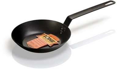 Lodge 8 Inch Carbon Steel Skillet - PFAS-Free Pre-Seasoned Carbon Steel Frying Pan for High-Heat Searing - Long Handle Design for Omelets, Grilling, and Campfire Cooking - Made in the USA