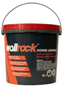 Wallrock Power Adhesive, Ready-to-Use Wallpaper Paste, 5kg (M002) | Paste the wall and paste the paper, anti-mould inhibitor, low-splatter, roll or brush application
