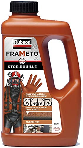 Rubson | Frameto Stop-Rouille (bidon 1 L) – Traitement anti-rouille pour intérieur et extérieur – Convertisseur de rouille à effet immédiat, peut être peint