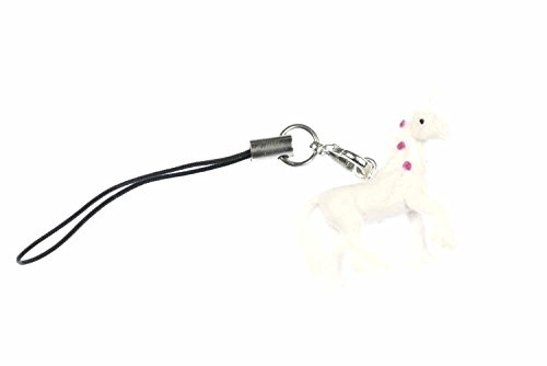 Miniblings Einhorn Handyanhänger Pferd Handyschmuck Unicorn Fantasy weiß | Zum Kombinieren gedacht, gefertigt in Berlin, mit Punkte
