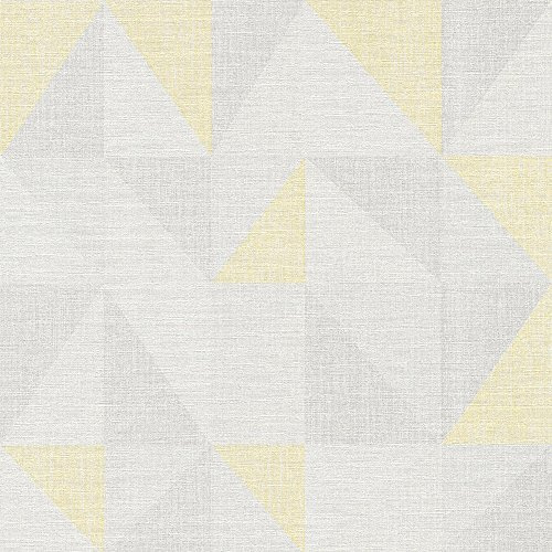 A.S. Création Vliestapete Björn Tapete grafisch geometrisch skandinavischer Stil 10,05 m x 0,53 m gelb grau Made in Germany 351811 35181-1