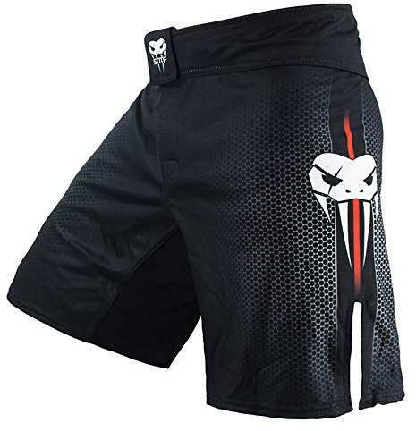 SOTF Boxing Shorts for Men Training Fight Shorts Men MMA BJJ Shorts No Gi with Pocket Black S Waist 30.3-33 inch