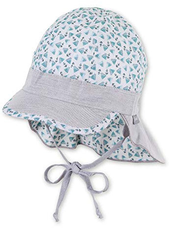 Sterntaler Jungen Cap with Visor and Neck Protection Mütze Not Applicable, Türkis (Türkis 435), X-Small (Herstellergröße: 51)