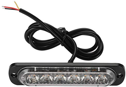 Yctze pour qiilu feux flash led Voyant d'avertissement stroboscopique, 4Pcs 12-24V Voiture universelle 6 LED Flash Stroboscopique Voyant d'avertissement d'urgence Grille Clignotant Barre lumineuse