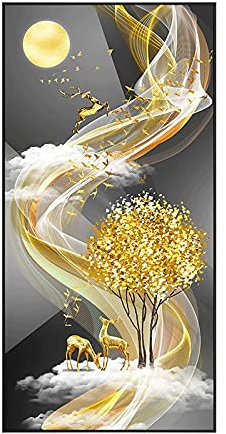 DIY 5D Diamond Painting Bild Kits Full Drill Geldbaum Groß Diamant Malerei nach Zahlen Kit Kunst Voll Dot Crystal Strass Mosaik Stickerei Kreuzstich Handwerk für Home Wanddekoration 80x180cm