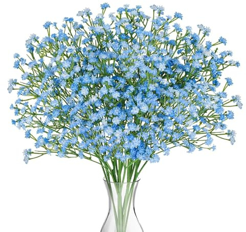 N&T NIETING Gypsophila Artificial Flowers, 10Pcs Baby Breath Flowers,Blue