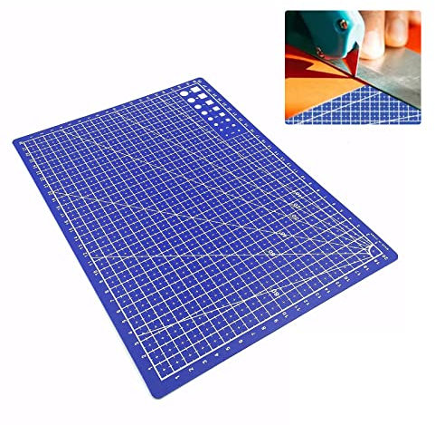 GNAUMORE Selbstheilend Schneidematte, Doppelseitig Rastern, zum Basteln, Quilten, Nähen, Scrapbooking, Stoff- und Papierhandwerk, Blau