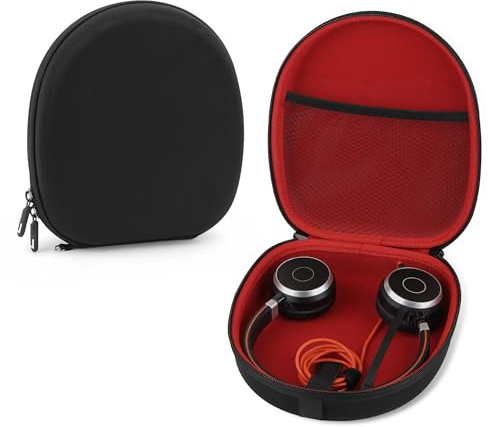 Linkidea Tragetasche für Kopfhörer, kompatibel mit Jabra Evolve 65, Plantronics Voyager Focus UC, schützende harte Reisetasche mit Kabel, Ladegerät Aufbewahrung (Schwarz)
