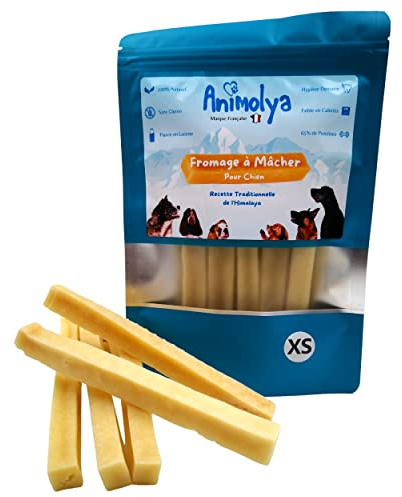 Friandises pour Chien - Bâton de Fromage à Mâcher - 100% Naturel - Barre Résistante - Occupation et Mastication - Hygiène Dentaire - Os Ludique et Sain (Taille XS - Lot de 5)