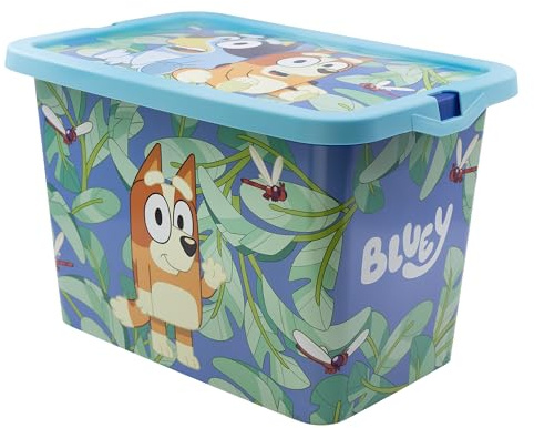 Stor Bluey Storage Box Click Lock Lid Toy Organiser BPA Free 7 Litre | Toy storage box for kids. Ideal for bedrooms and playrooms. Secure click-lock lid design.