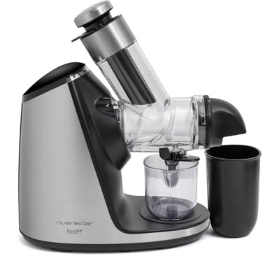 riviera&bar - Extracteur de Jus de Fruits, Légumes et Sorbets Horizontal avec Vis Céramique à Extraction Lente, 70trs/mn, 200W, Compact et Efficace pour une Nutrition Saine, PEJ750