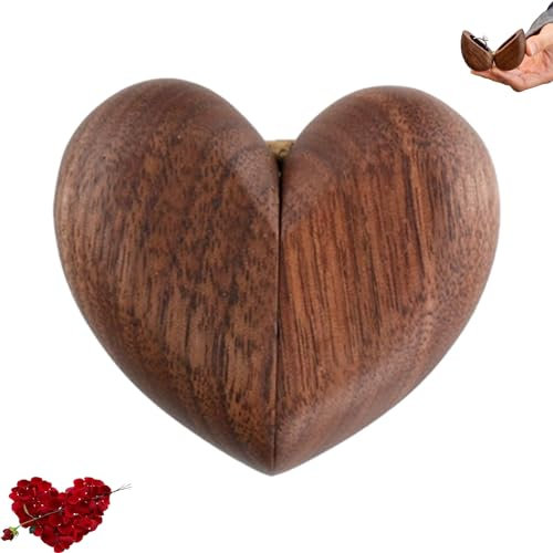 YANJIY Scatola Per Anelli Di Fidanzamento, Porta Anelli Legno Matrimonio a Forma Di Cuore Con Cuscino, Moderno Porta Fedi Matrimonio - Elegante e Raffinata, Per Sorprese, Conservare Gli Anelli