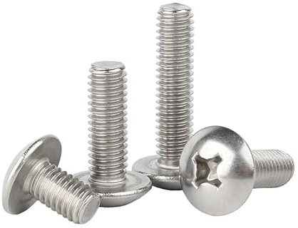 ORANXIN M2.5 x 4mm 50 Pcs Croce Bulloni a testa tonda Acciaio inossidabile 304 Fungo Bulloni testa tonda piatta Pan Viti Machine Elementi di fissaggio