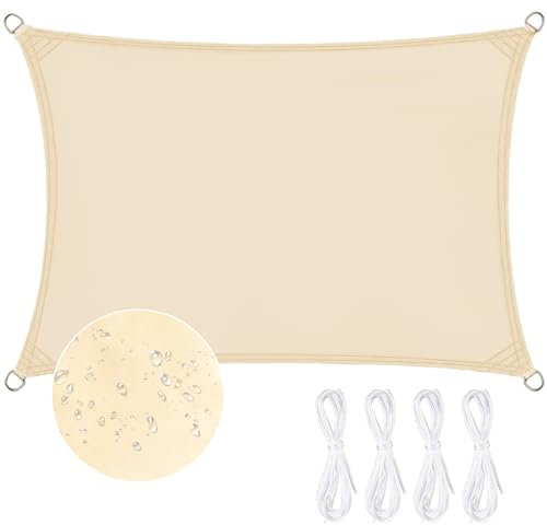 Snarflun Tenda Quadrata Impermeabile (2 * 3m), Impermeabile e Antivento, Protetta dai Raggi UV, con Occhielli e Cavo di Fissaggio, Adatta a Balconi, Terrazze,Giardini e Altre Aree Esterne