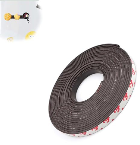 AMONENZ Zanzariere Magnetiche 5 m Nastro Magnetico Gomma Adesiva Strisce Magnetiche Autoadesivo Forte per Finestra Schermo, Zanzariere e Tende Porte (Nero)