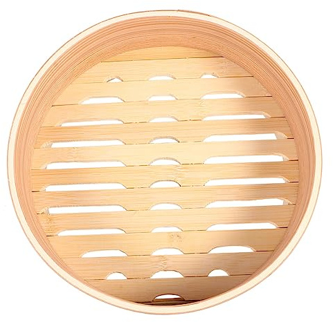 SHOWERORO Bamboo Steamer Basket for Buns Dumplings Food Steamer Vent Portable Cooking Supplies for Home Kitchen Chinese Bamboo