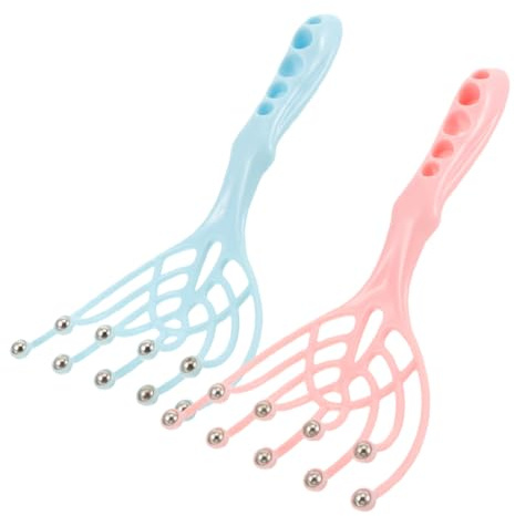 Healeved Masseur De Cuir Chevelu Manuel 2 Pièces 9 Griffes Avec Billes Mobiles Pour Massage Relaxant Tête Cou Épaules Portable Maison Spa