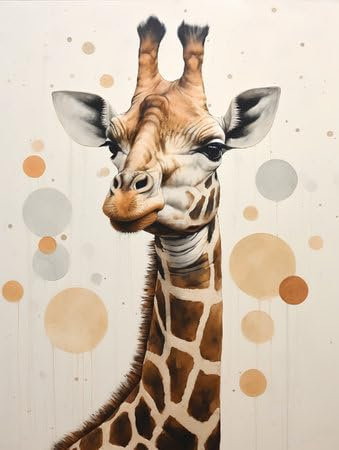 adrium Acryl-Bild 40 x 50 cm: Porträt einer Giraffe mit Sonnenbrille auf dem Hintergrund von Kreisen (212913573)