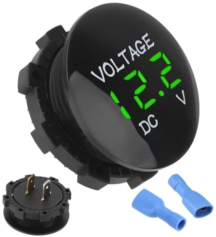 Batteriemessgerät 12 V, Batteriespannungsmessgerät - Batteriespannungsmesser Wasserdicht DC 12V - Digitale Spannungsanzeige, Batterieüberwachung für Auto, Motorrad, Boot