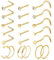 LOCCY 21 Stück 20G Nasenpiercing, 316L Edelstahl Nasenring Nasenstecker Silber/Gold Screw/Straight/L-Form Nasenpiercing mit Zirkonia Nostril Piercing Schmuck für Frauen Männer (Gold)