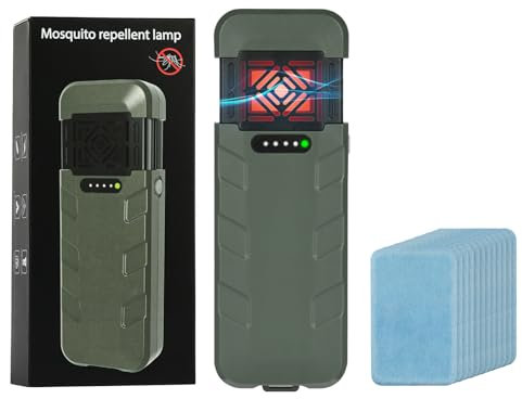 vsshe antizanzare elettrico portatile, 3-in-1 Upgrade Repellente elettrico per zanzare con lanterna da campeggio, repellente per zanzare per esterni, batteria ricaricabile 9000mAh per Esterno,Interno