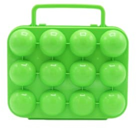 Meklitrz Porte-œufs pliable en plastique à 12 compartiments, boîte de rangement pour camping et pique-nique (vert)