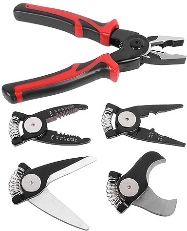 5 PLIERS Set les Pinces Interchangeables Set Kit d'outils en Acier Multifonctionnel Heavy Duty avec Têtes Détachables pour les Tâches de Réparation et d'entretien
