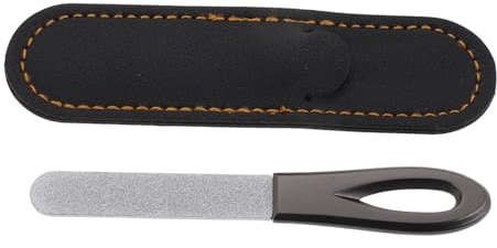 DECOMELODY Doppelseitige Nagelfeile Mit Anti-rutsch Griff Feinkörnige Feile Für Fingernägel Und Fußnägel Präziser Nagel Former Inklusive Pu-etui Für Salon Heim Und Reisegebrauch