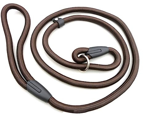 SUPVOX Laisse Réglable en Nylon Solide et Corde de Coton pour Chien, Solide et Pratique, pour Promenade et Dressage, Longueur 140cm, Couleur Café
