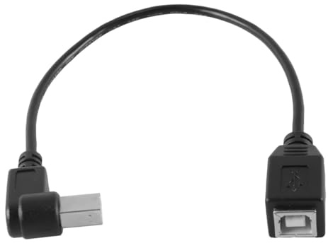 Orivin USB-B-Druckanschluss-Verlängerungskabel, USB-Typ B, Links, 90 Grad abgewinkelt, 25 cm, kurzes Kabel, Stecker für Drucker, Scanner, Faxgerät, mehr