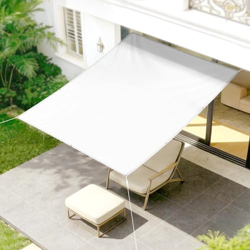 LOVE STORY Toldo Vela de Sombra Rectangular 3x4m con Ojales, Toldo Vela Parasol Impermeable de Poliéster (PES) Protección 95% Rayos UV, para Exterior,Terraza,Balcón,Blanco
