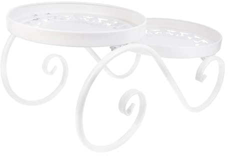 TOYZFRIENDY Supporto per Piante in Ferro Bianco da Pavimento Porta Vasi Creativo per Interni ed Esterni Sgabello Portafiori Compatto per Soggiorno e Balcone Struttura Solida e Resistente