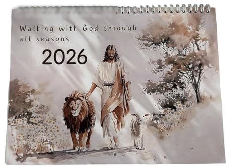 Calendario de historias bíblicas 2026 con página que se puede rasgar, planificador mensual de pared 2026 para programación diaria, planificador mensual de 8.26 x 11.22 pulgadas