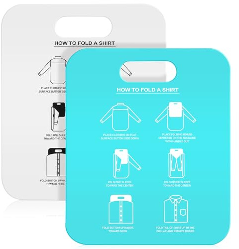 OKUMEYR 2 pièces Lot de Planches Pliantes pour Vêtements Outil de Pliage Chemises et T-Shirts Pliage Facile et Rapide pour Adultes Organisateur de Linge Pratique