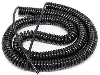 GuidNaurys Cavo elettrico a spirale a molla telescopica nera estensibile con anima in rame puro a 4 fili Cavo retrattile(Stretch 3 meters)