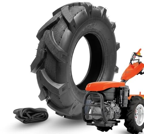 1 pneu 5.00-10 6PR + chambre à air | kit caoutchouc renforcé pour motoculteur, motoculteur et tondeuse