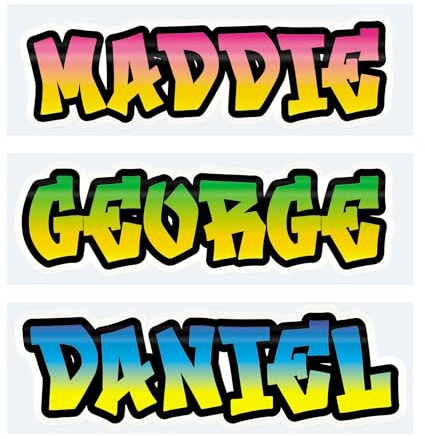 Personalised Graffiti Name Sticker | Custom Kids Name Vinyl Decal | Bottle Laptop Bike Sticker | Graffiti Tag Waterproof Vinyl Sticker