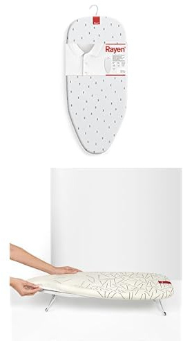 Rayen Tabla de Planchar sobremesa Plegable compacta con Funda Universal EasyClip de algodón Acolchada Estampada
