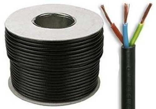 10 Meters of Black 2.5mm 24 Amp 3183Y 3 Core Flexible Cable