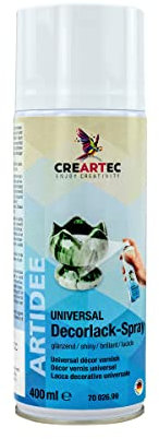 CREARTEC Klarlack-Spray 400 ml für Gips Papiermaché Pappe lichtecht wasserfest wetterfest Made in Germany ganzjährig einsetzbar Glänzend