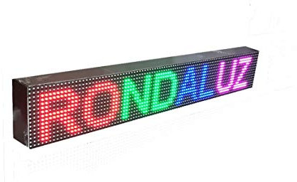 Cartel LED programable para tu negocio (96 * 16 cm, RGB) / Letrero luminoso para exterior e interior/Las mejores pantallas LED electrónicas/Rótulos programables/LED display