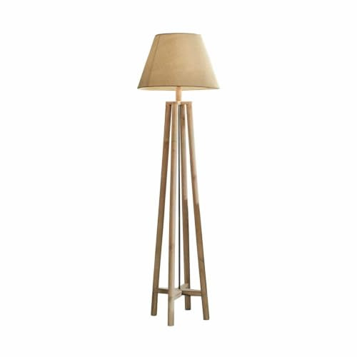 LOBERON Stehlampe Edgewood, braun/leinen