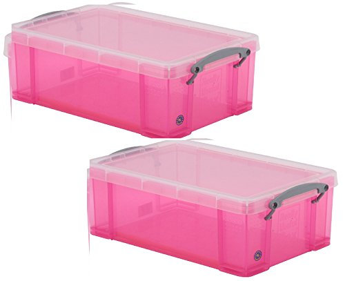 Really Useful Storage Box 9 Litre Pack of 2 - Color: Pink