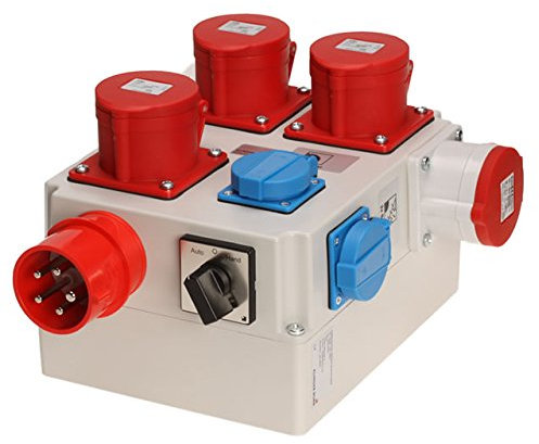 Einschaltautomatik 3Ph-400V / 230V mit Wahlschalter Hand-0-Auto für Absaugung, Kragenstecker 16 A