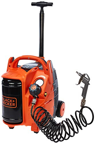 Black & Decker Compressore BD 195/5-MY-T Black + Decker 10 Bar, Motore 1,5 HP, Serbatoio 5 L, Flusso d'aria 180 l/min, con kit