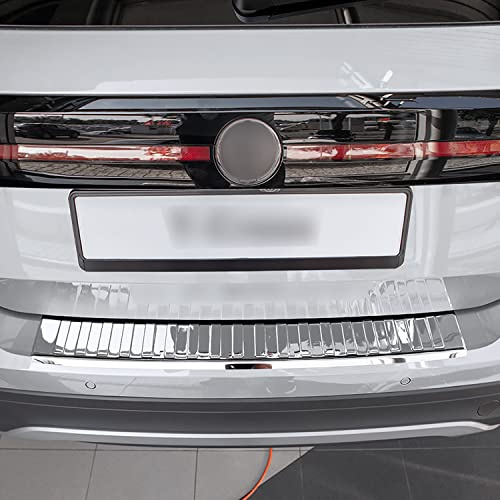 teileplus24 Ladekantenschutz passend für VW T-Cross C1 2018-2022 | Edelstahl Abkantung Montageband Reinigungstuch Passgenau Rostfrei