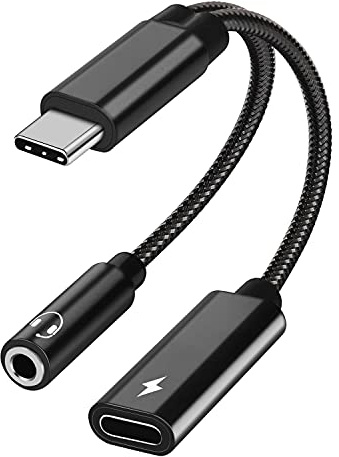 2 in 1 USB C to 3.5mm Headphone and Charger Adapter, USB C to AUX Mic Jack with PD 60W Fast Charging for Stereo, Earphones, Compatible with iPhone 17/16, Samsung Galaxy S25/S24, Google Pixel 9/8