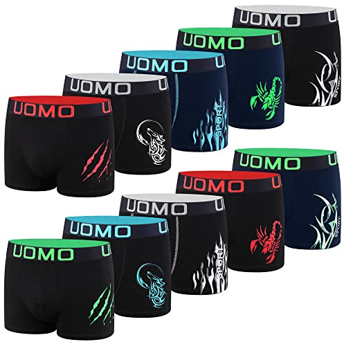 L&K 10-pack herrboxershorts retroshorts med bra mönster bomull 1102, 1120-10-pack, M