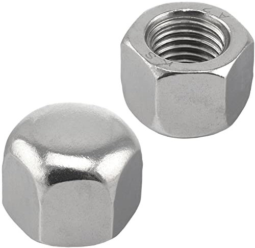 FASTON® Hutmuttern Niedrige Form M3 (4 Stück) DIN 917 aus Edelstahl A2 V2A Sechskant Hutmutter Edelstahlmuttern Sechskantmuttern Kappenmuttern Sechskant-Hutmuttern