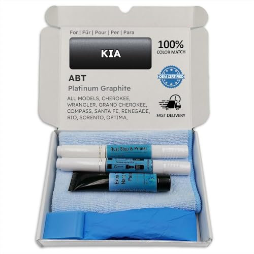Genuine Colors Lackstift PLATINUM GRAPHITE ABT für KIA Schwarz CHEROKEE WRANGLER GRAND COMPASS SANTA FE RENEGADE RIO SORENTO OPTIMA CARNIVAL PRIDE SEDONA K-SERIES CEED PICANTO FORTE MAGENTIS K5 K3 NIR